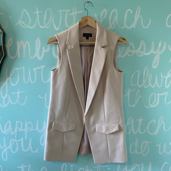 Topshop Sleeveless Tailored Jacket EUC - Picture 2 of 6